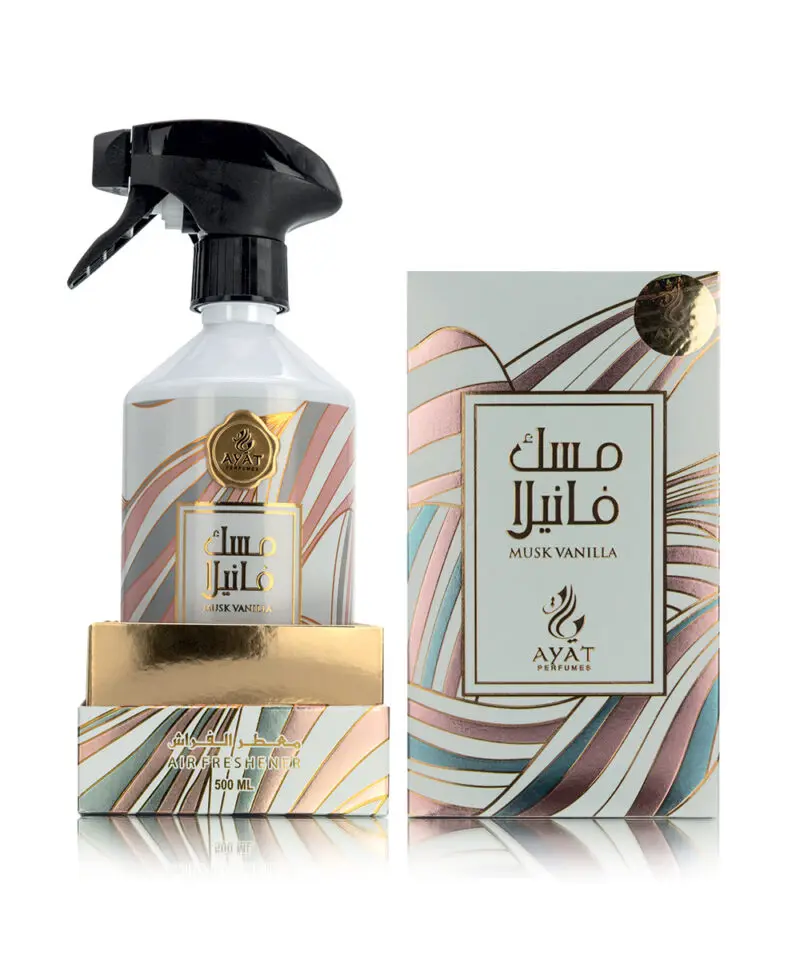 Home Perfume MUSK VANILLA 500ml by Ayat Perfumes Room refresher Spray Scented Mist For Home, Car, Interior