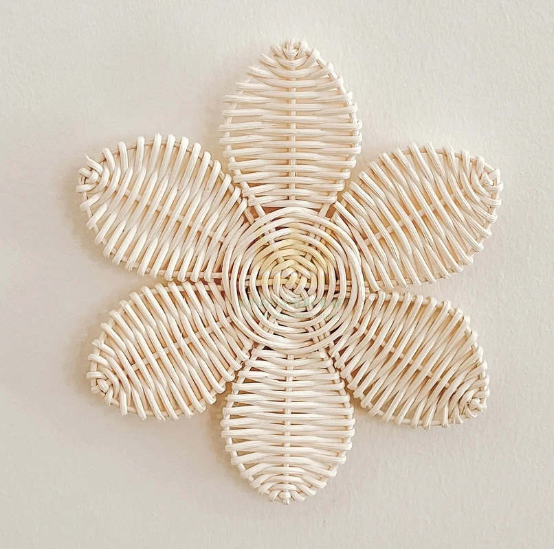 OEM service rattan handmade Rattan flower wall decor home beauty decoration many shape and size
