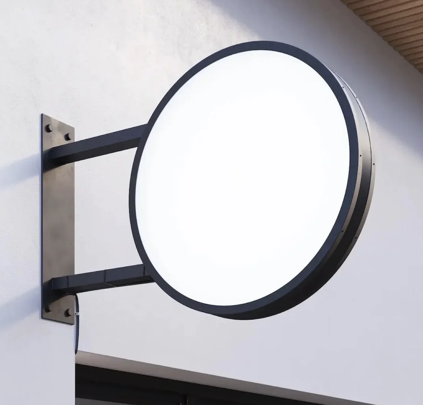 Custom Logo Storefront Blade Sign Wall Mounted Round Shop Sign Store Name Double Side Metal Sign