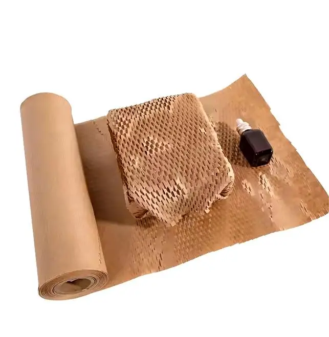 OEM Recycled Honeycomb Paper Wrap Roll Black/Brown Gift Wrapping for Transport Protective & Cushioning Craft Packaging