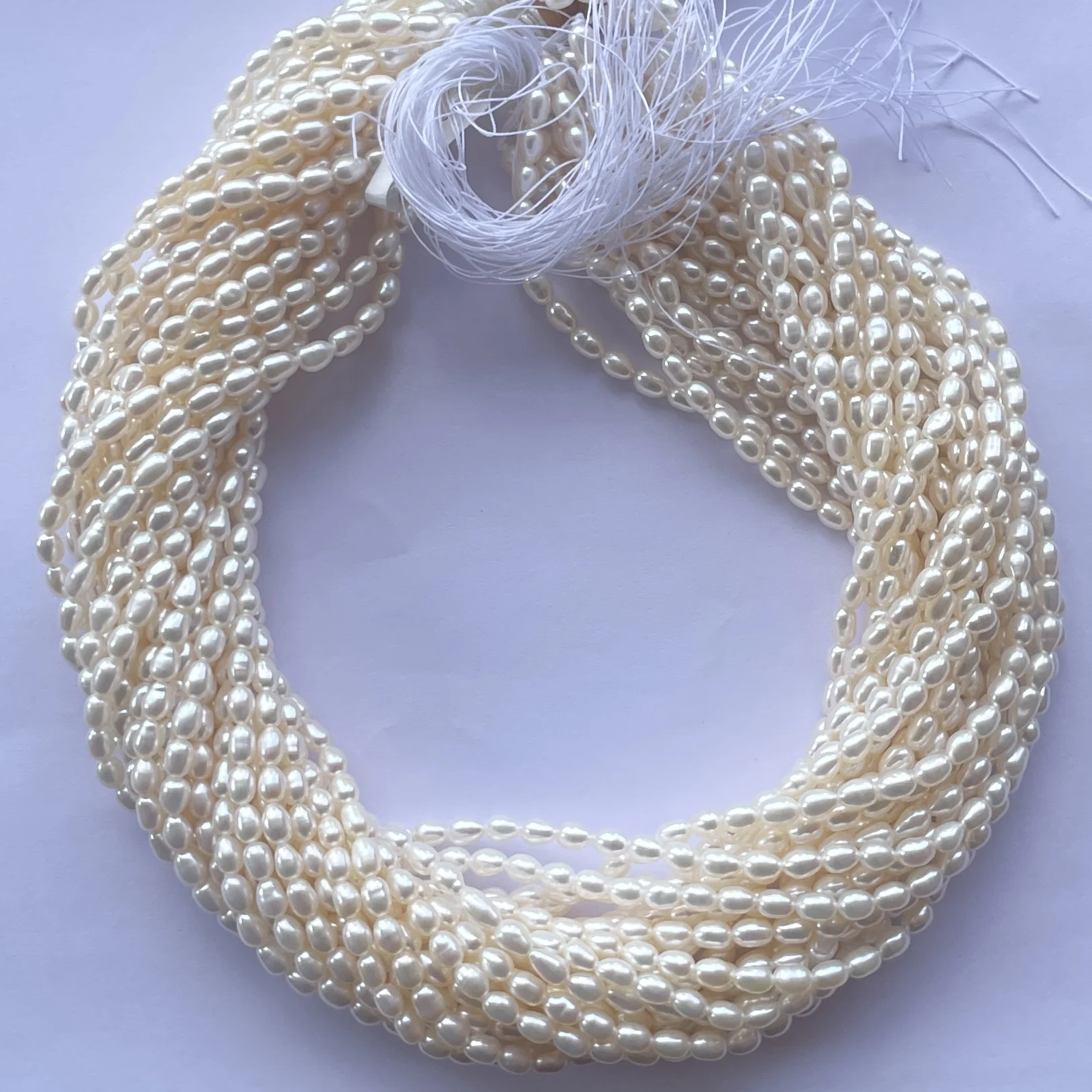4mm 5mm Natural White Cream Color Freshwater Pearl Stone Rice Beads Strands Strings from Manufacturer Online India Alibaba 2024