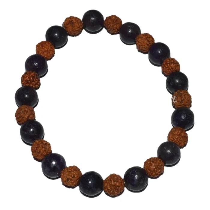 Lepidolite с браслетом Rudraksha: оптовые браслеты из драгоценных камней
