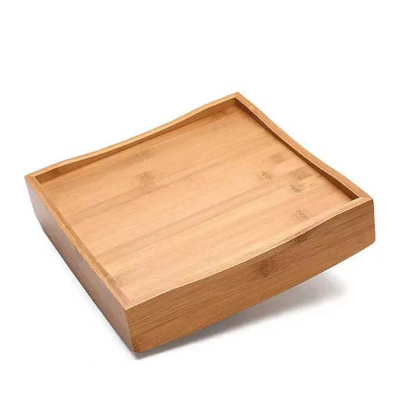 Solid Wood Four Gong Lattice Dried Fruit Snack Tray Portable Bamboo Fruit Tray Candy Nut Storage Box