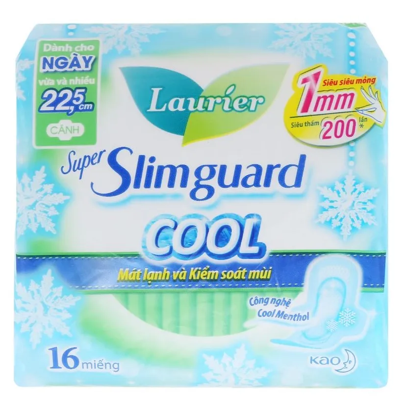 Laurier Super Slimguard Cool Tampons ultra-thin winged 16 pieces