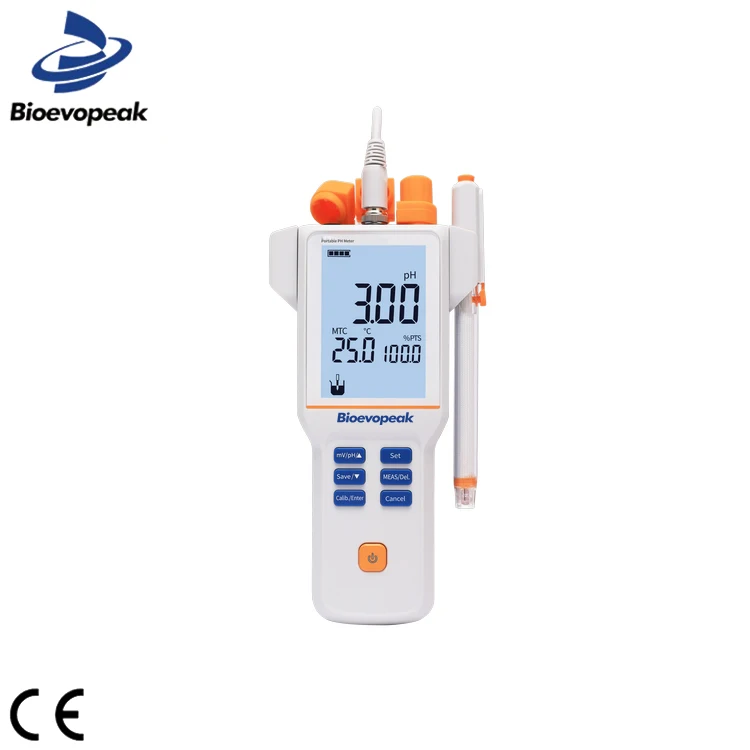 Bioevopeak Portable 1-3 points calibration pH Meter, PH-P210E