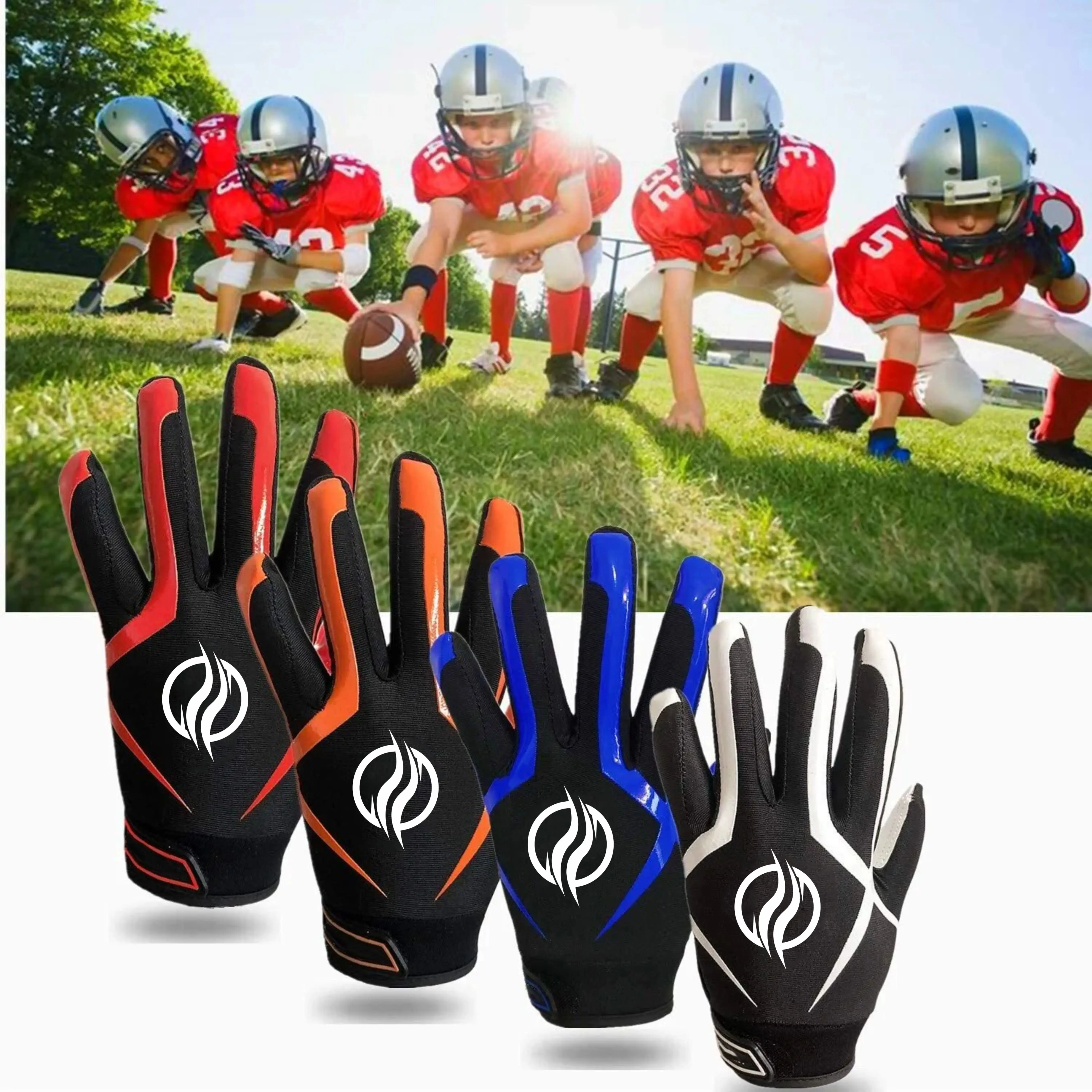Оптовая цена, пользовательские печатные американские футбольные перчатки, лучший захват, американские перчатки, супер липкий индивидуальный дизайн