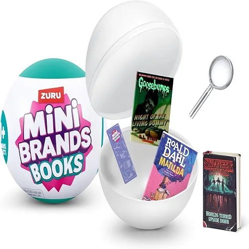 All Mini Brands Books Capsule by-ZURU Capsules of 5 Mystery Miniature Books with Real readable Pages for Kids, Teens, Adults