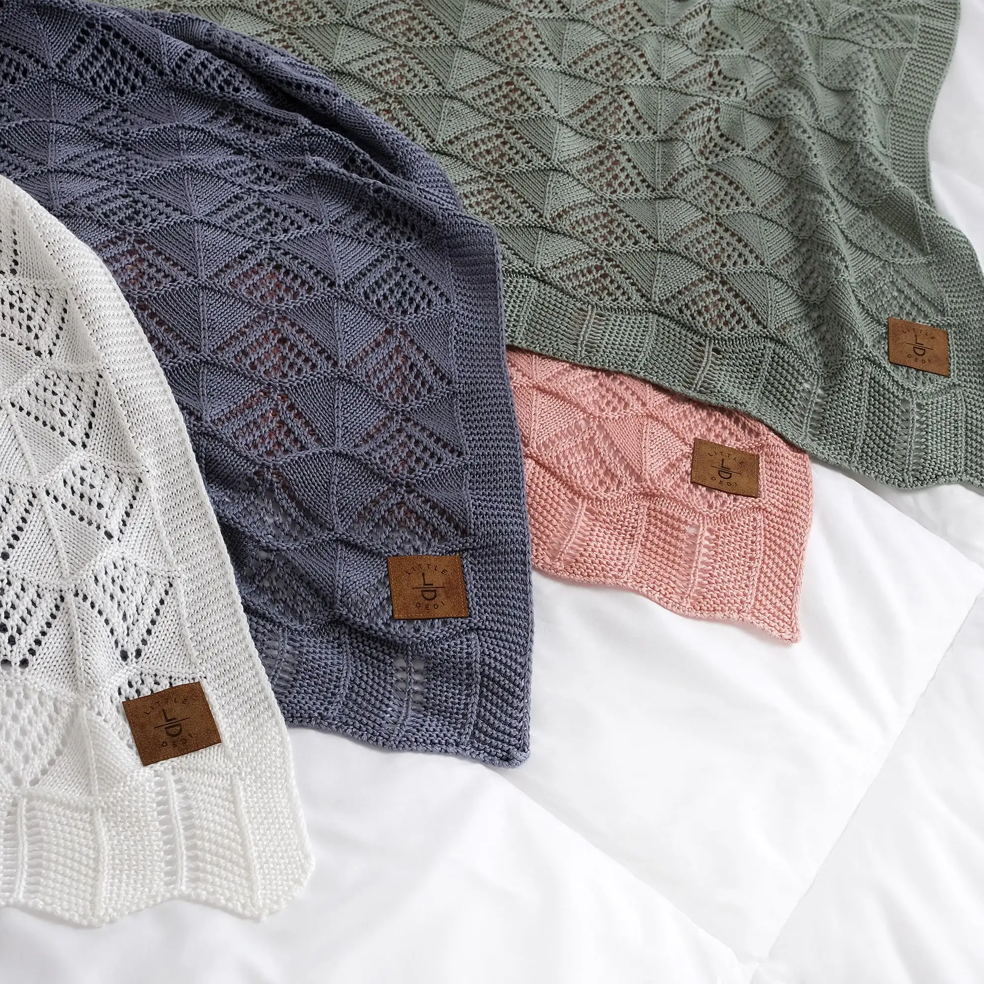 New Design 100% Tencel Lenzing Lyocell Fiber Baby Blanket 80*100 Cm Crochet Cable Knit Baby Sleep Blanket Crib Blanket