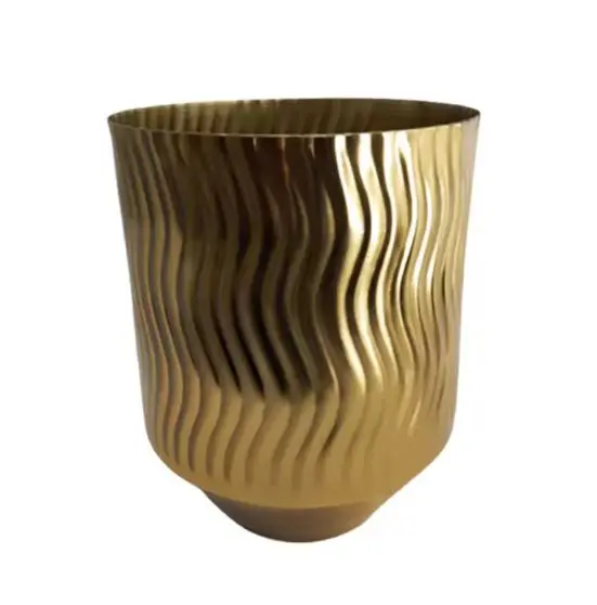 Hot Selling Item Iron Round Planter Brass Gold Colour Flower Pot for Home and Garden in Bulk Garden Pots & Planters Flower Pots