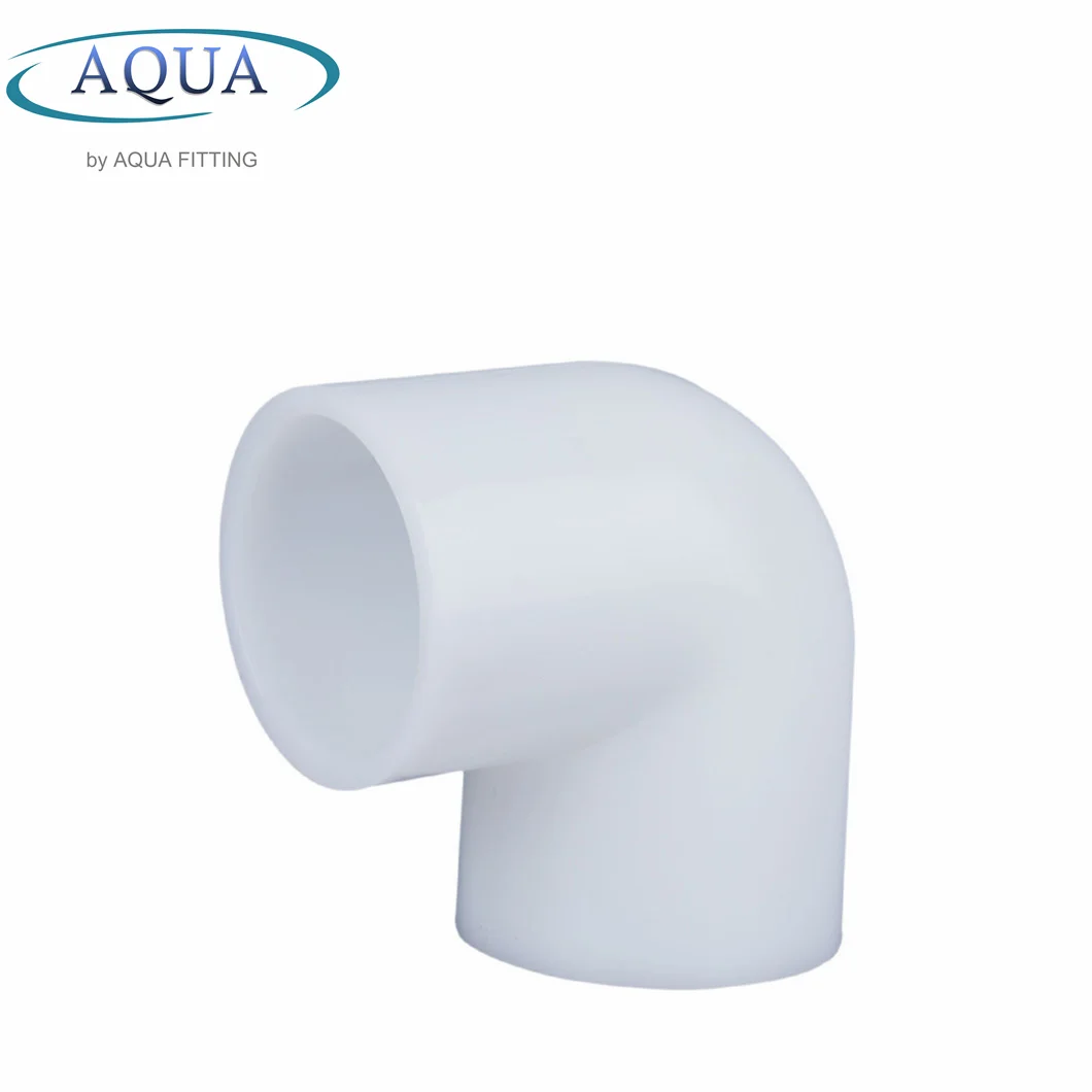 High Quality China Plastic Pipe Fittings Round UPVC 90 Degree Elbow Pn16