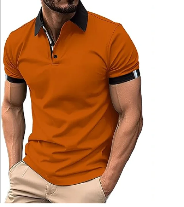 Summer New Design Custom Logo Men Clothes Short Sleeved T Shirt Casual Golf Polo Shirt Pique Fabric Custom Logo