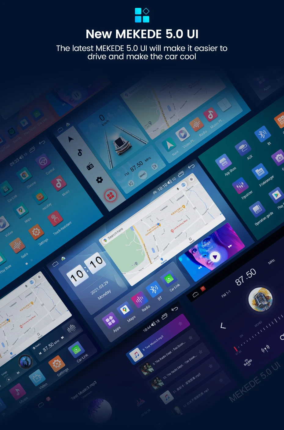 Navifly 7862 9863 Android 12 auto electronics for 9/10inch Host Device All Model Universal headunit android car radio