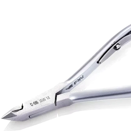 NGHIA C-06 Single Spring Cuticle Nippers Stainless Steel High Quality Grey Plated Manicure & Pedicure Set Usage for Beauty salon