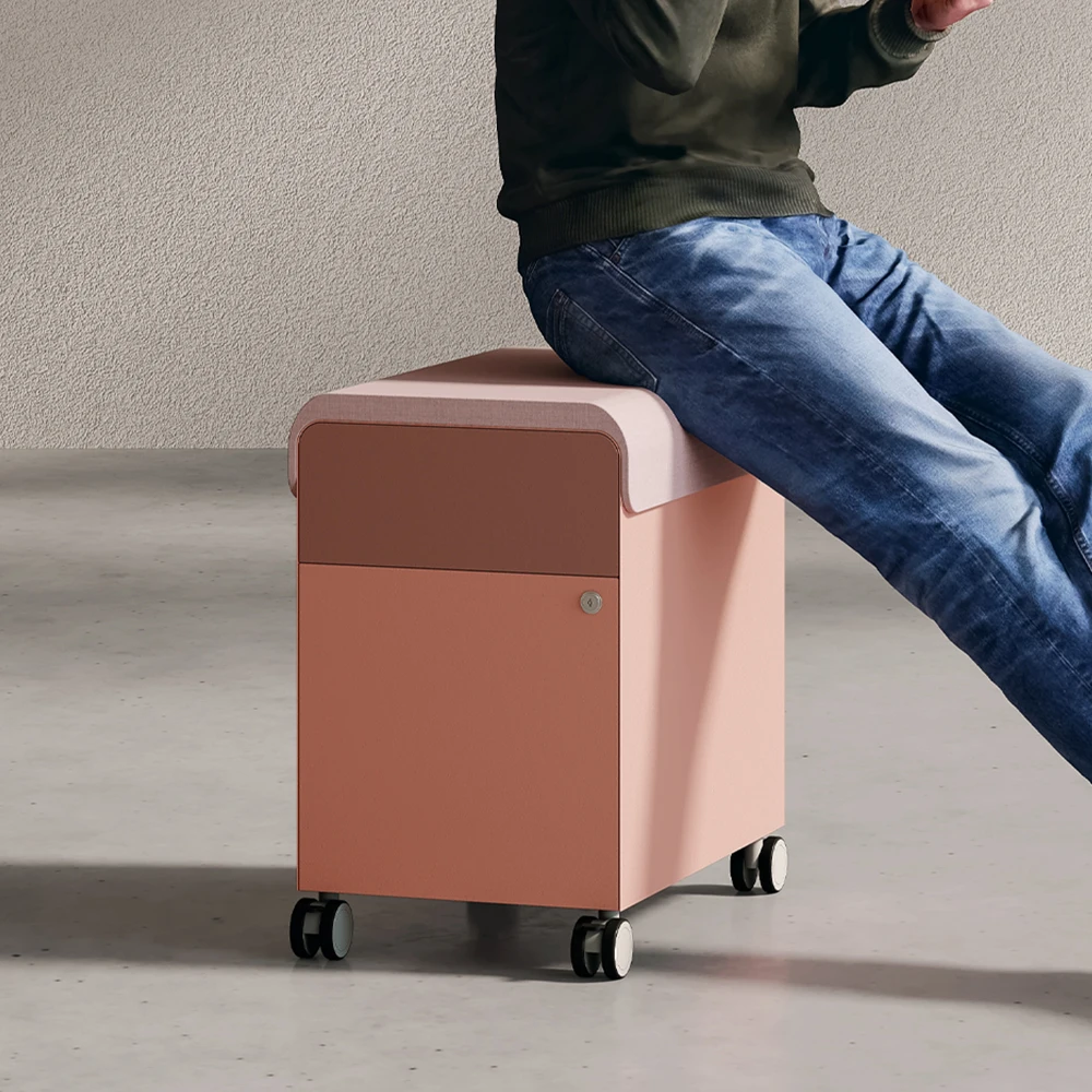 OMNI Sturdy Steel Pedestal Mobile Storage with Casters for Commercial Office