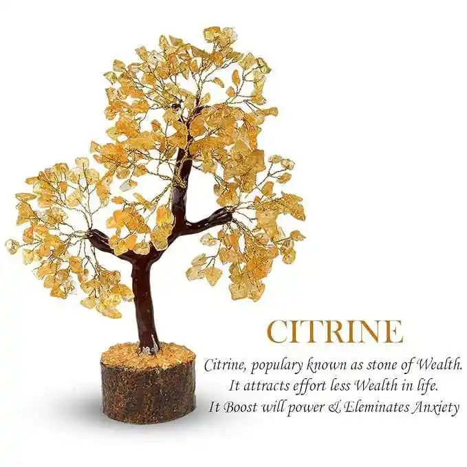 Wholesale Citrine Quartz Crystal Healing Tree of Life  Fengshui Lucky Tree for Gifts & Home Decor