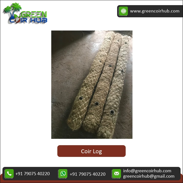 Direct Factory Price Top Notch Quality Custom Size 100% Coconut Fiber Material Coir Logs for Bulk Orders