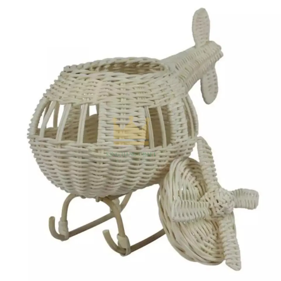 High quality handmade rattan helicopter toy for baby kids playing low MOQ eco-frienfly
