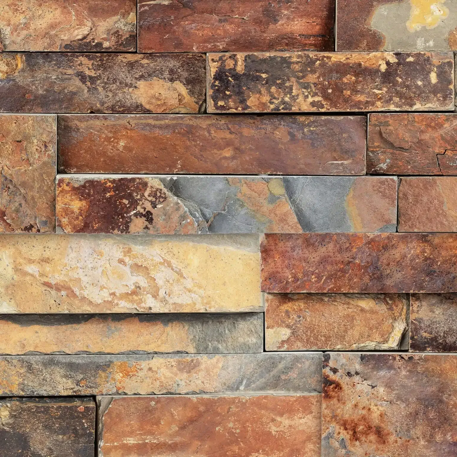 Best Price Sunset Multi Color Slate Stacked Natural Stone Ledger Panel for Wall Cladding Exterior Interior Decor Villa Resort