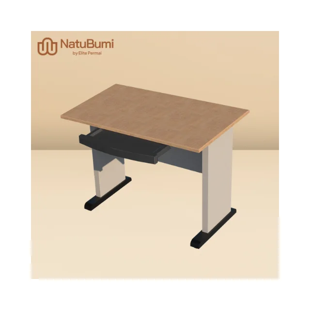 New Product Computer Lab Table MDF Material Melamine Finish With Metal Modesty Panel And Legs Featuring Keyboard Tray For Study