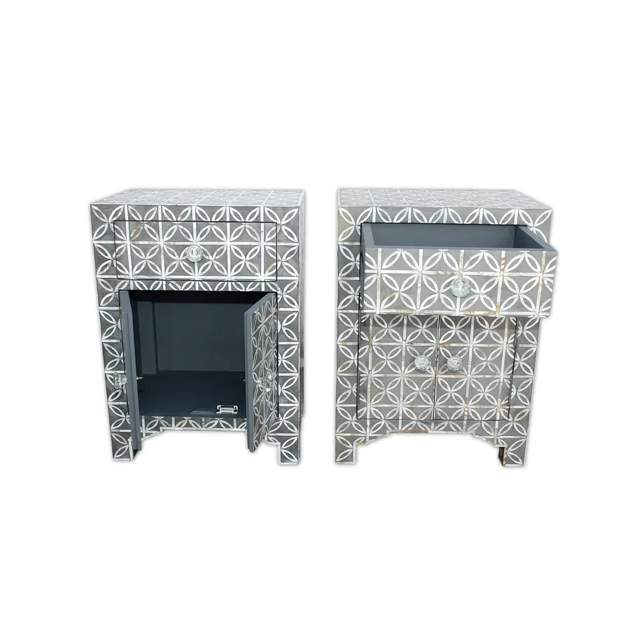 Chest Drawer Mother of Pearl Inlay Floral Design in Multi Color of 4 Drawers Chest For Living Room In Wholesale Price