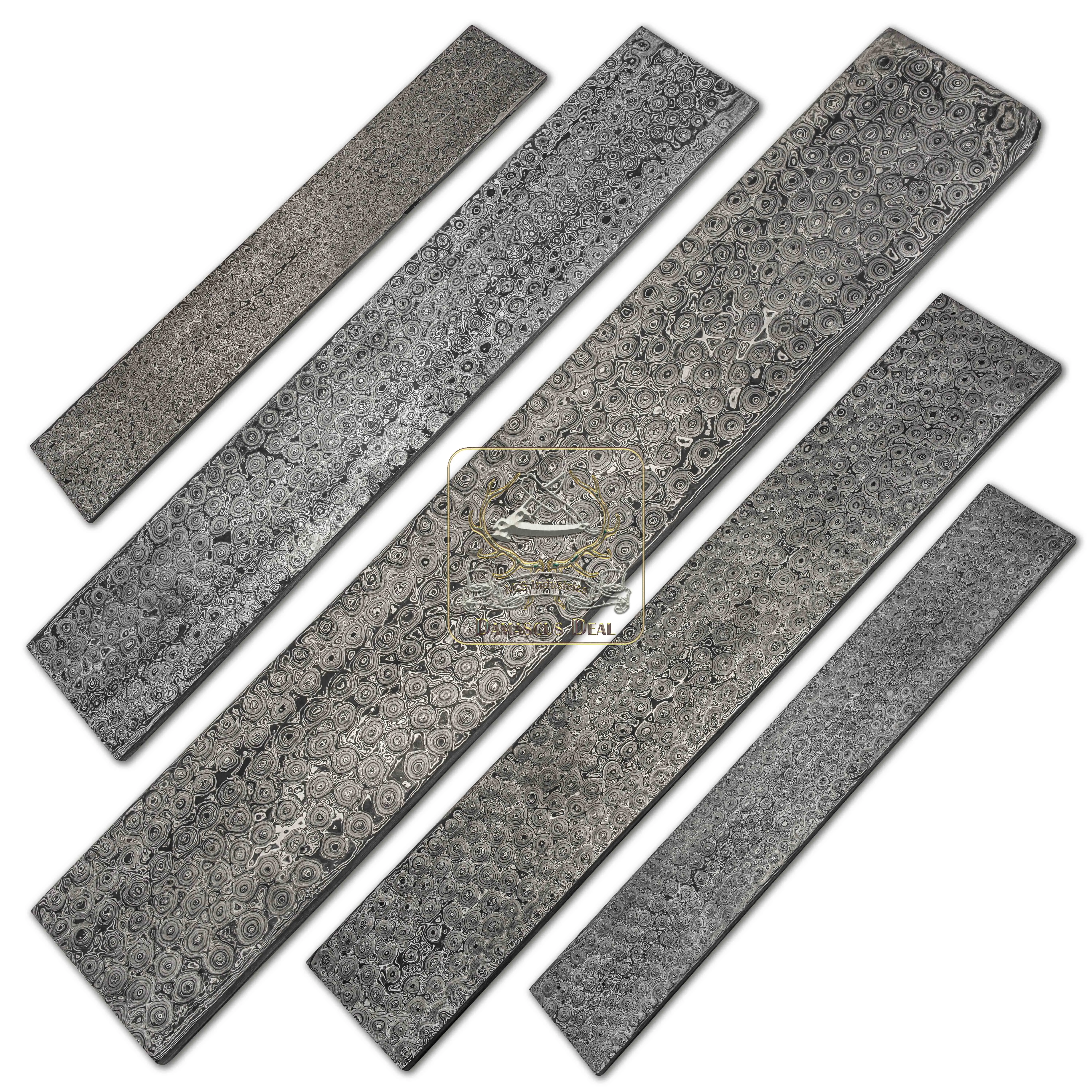 Damascus Steel Billet Raindrop Pattern DD-Raindrop-412 for Knife Making Hand Forged Carbon Steel Hardness 58-62 HRC Billet