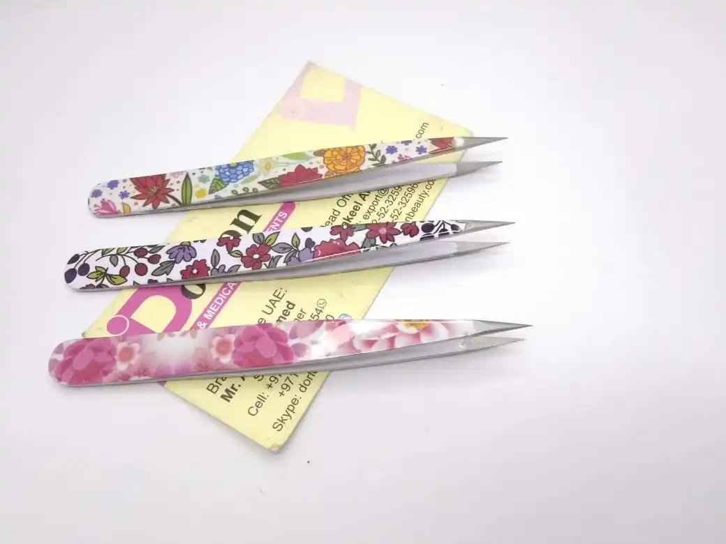 Best Fine Quality Paper Quoted Eyebrow Tweezers Slanted Tip Brow Tweezers Beauty Hair Plucking Customize Tweezers In Pakistan