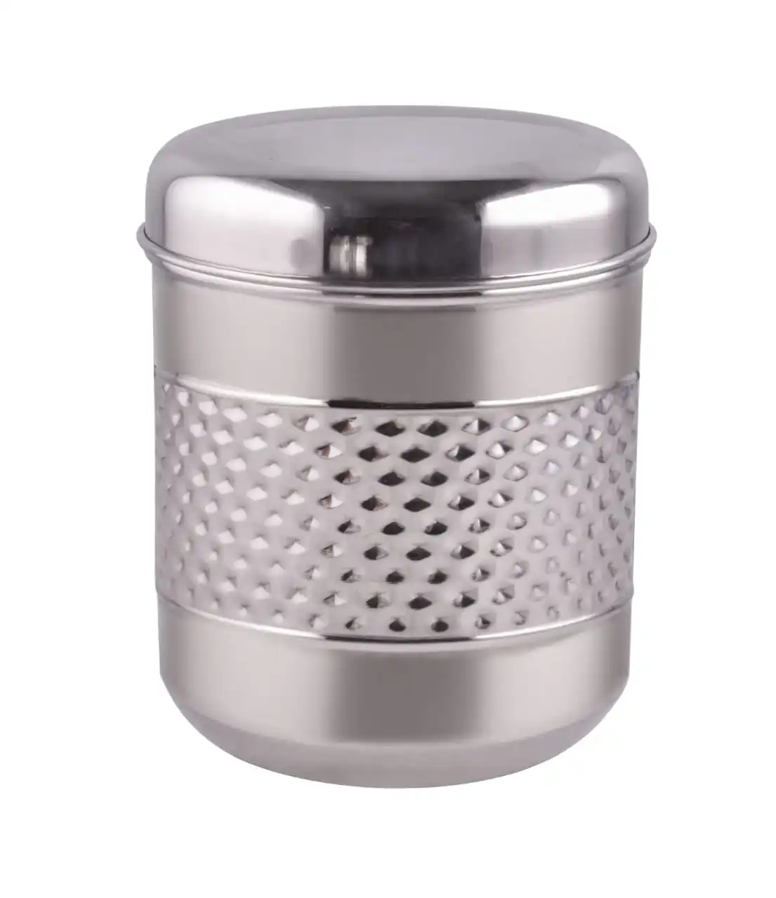 Stainless steel Chitai design canister single wall polished silver color Stainless Steel at wholesale price