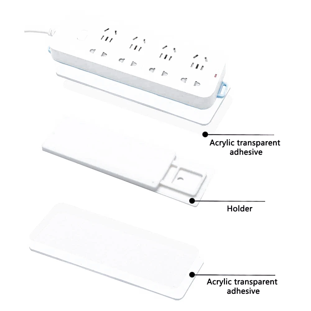Клейкий держатель для удлинителя самоклеющийся фиксатор настенное крепление подставка для розетки