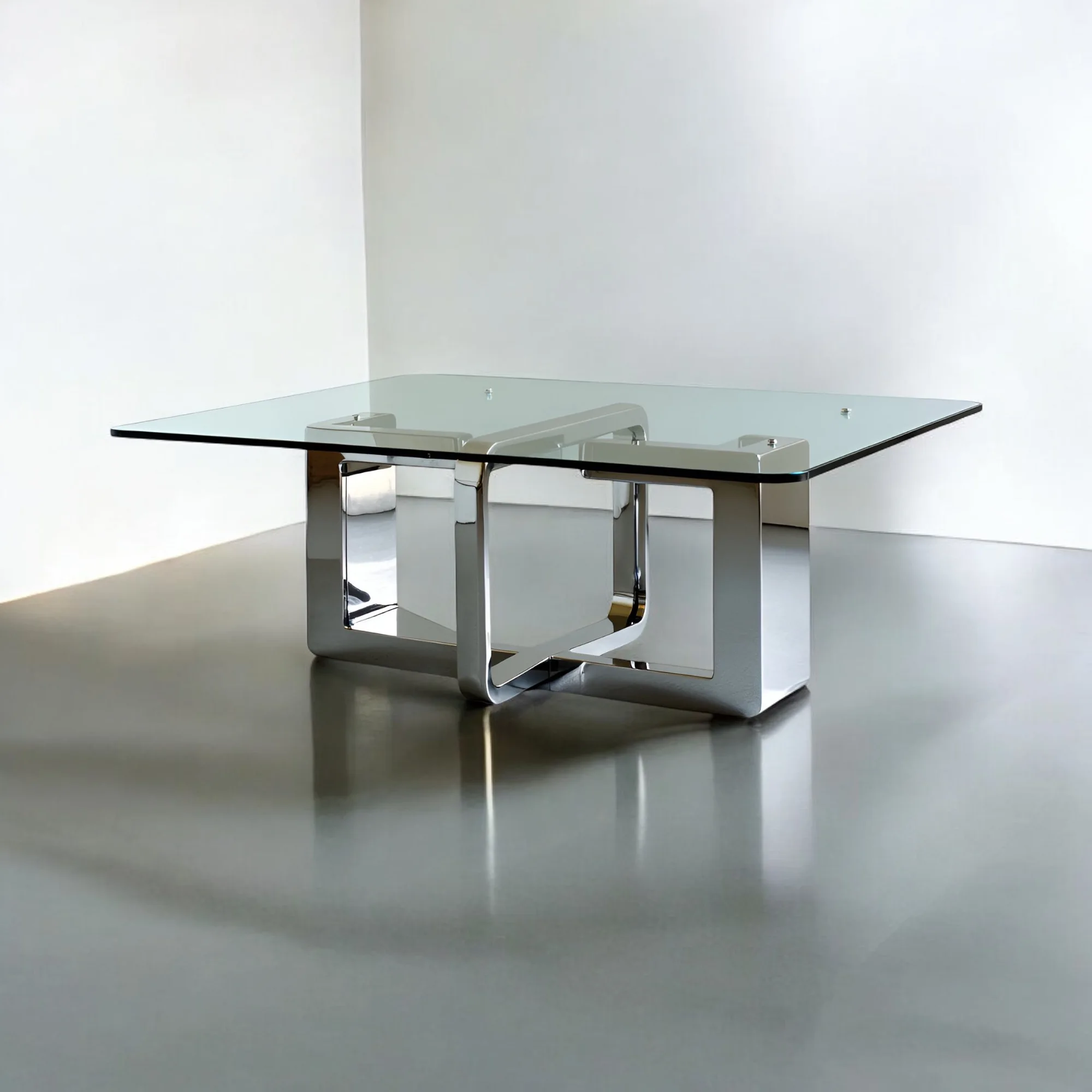 Glass Top Table with Mermaid Frame Glass Top Modern Affordable cheap Metal Furniture Modern Looks Trendy Design
