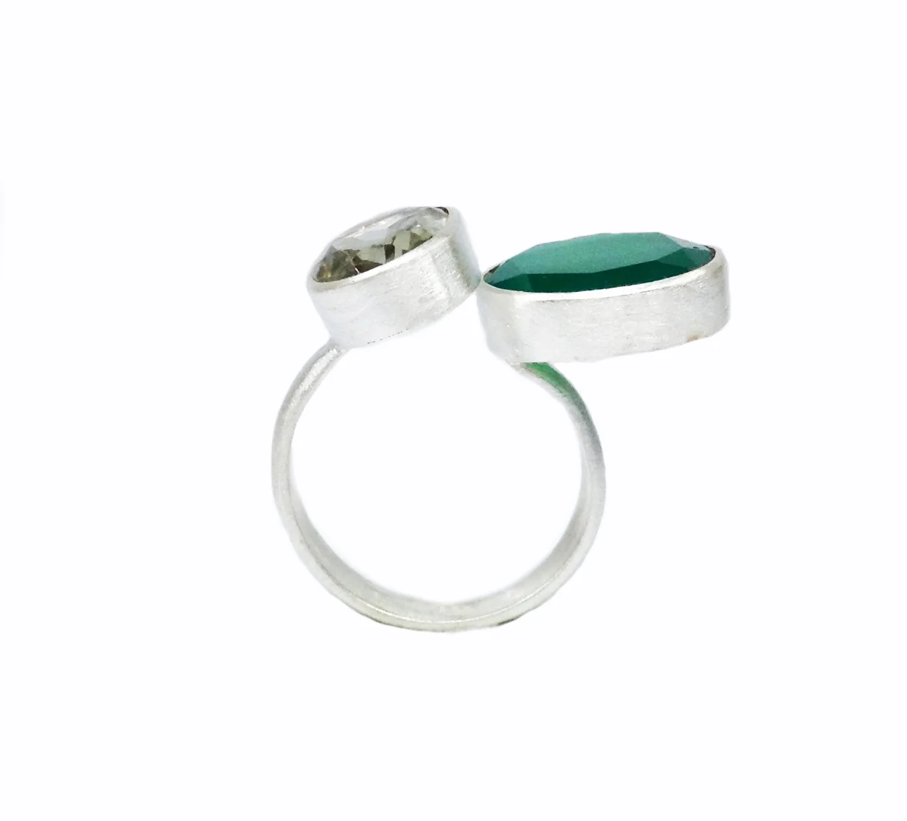 Sterling Silver 925 Green Onyx Amethyst Gemstone Cheap Vintage Style Ladies Wear Big Stone Silver Rings