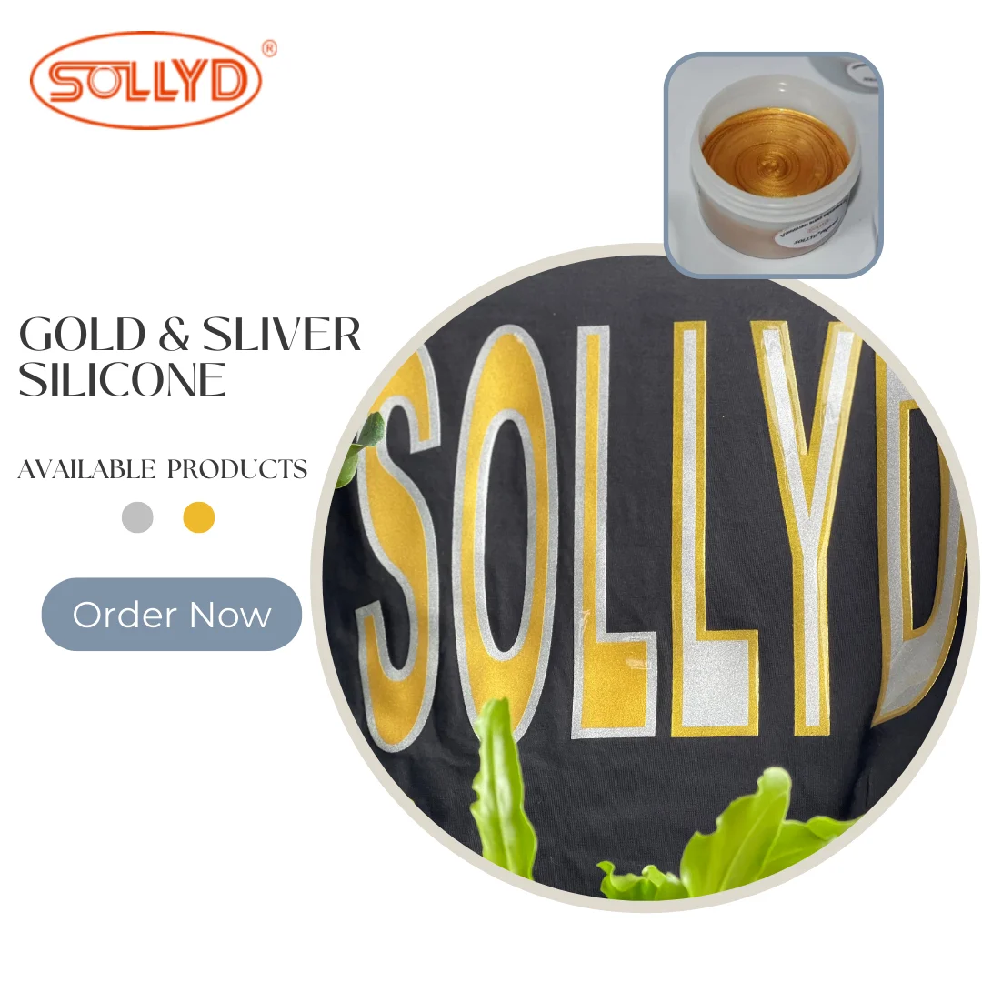 SOLLYD GOLD SILICONE INKS FOR GLITTER EFFECTS