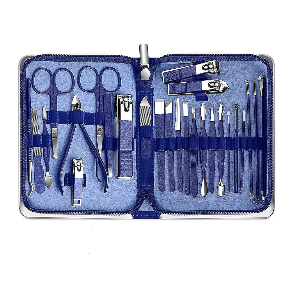 Customized Manicure Kits German Steel Nail Cuticle Scissors Nipper Cuticle Pusher And Tweezers Beauty Manicure Set