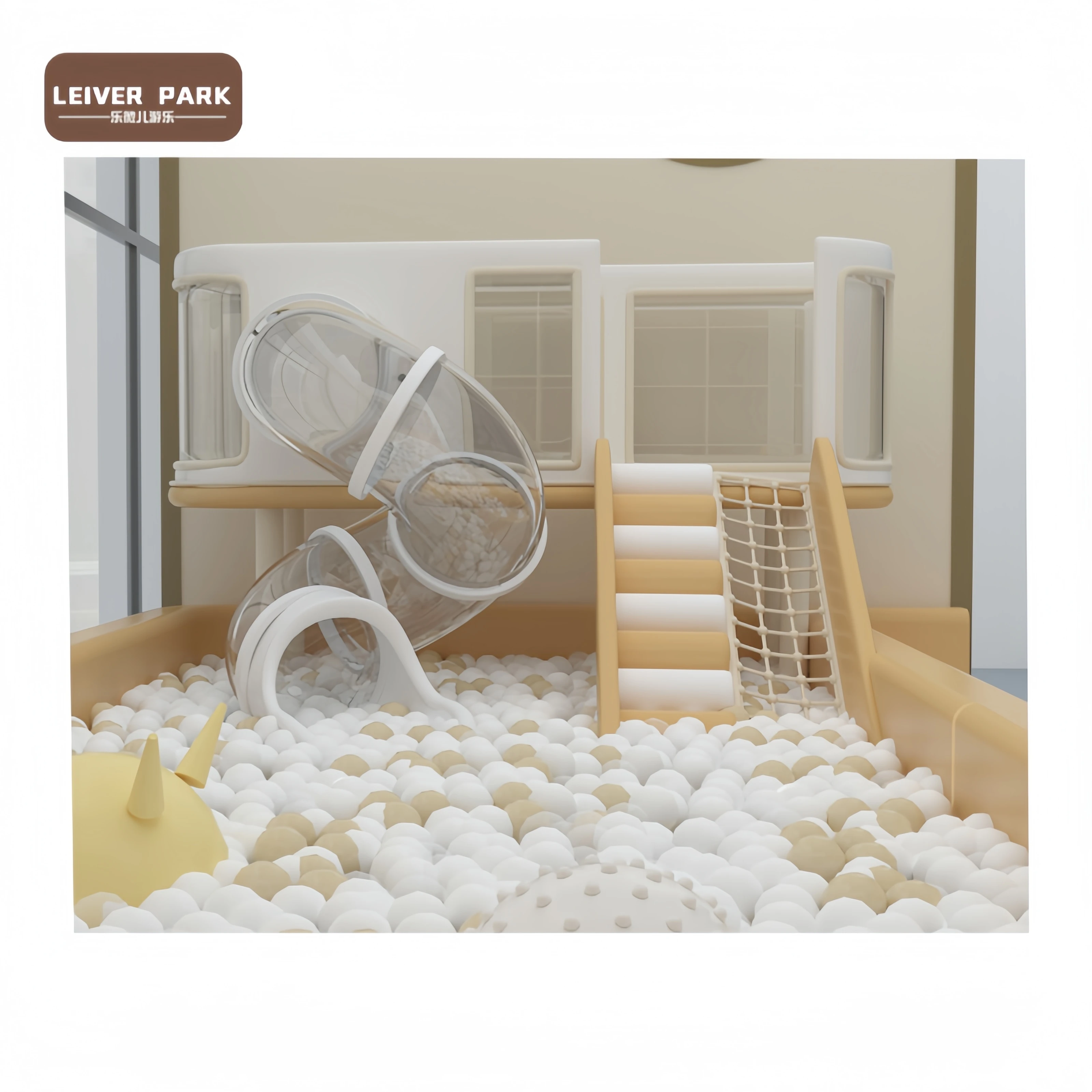 Wooden Mini White Soft Play Indoor Children Playground With Slide Party Rental For Kids Play Area Set Toddler playground