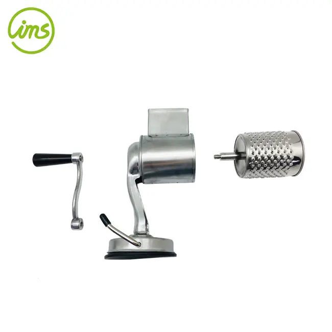 Manual Rotary Cheese Grater Shredder With 5 Drum Blades