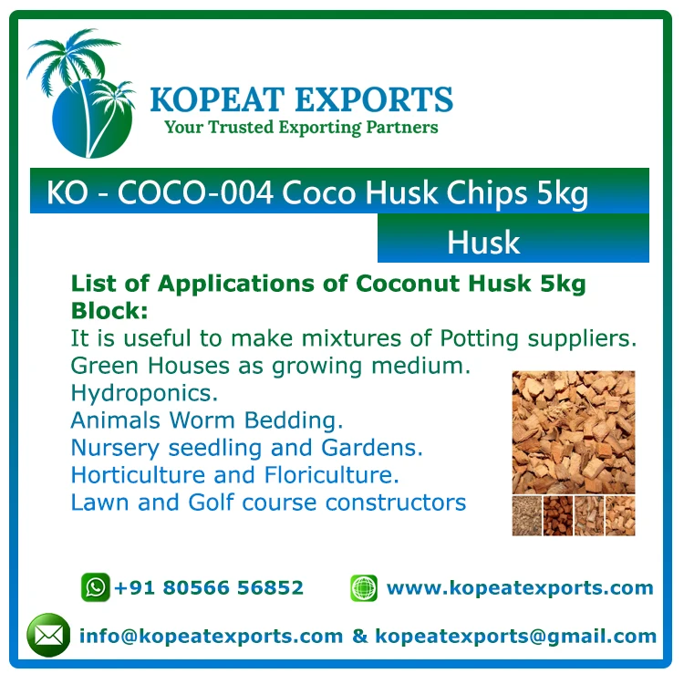 100% Organic Natural Biodegradable Coir Husk 5Kg 100% Natural Coco Peat Husk 5Kgat Affordable Rate With Best Quality From India