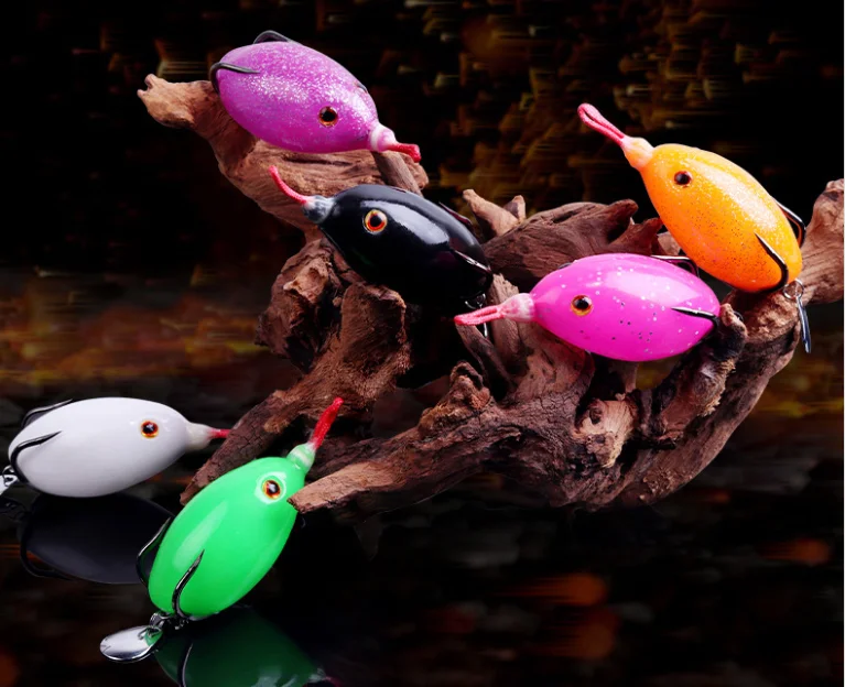 Mini 6cm 13g Soft Rubber Frog Lure with Sequin Spinner Hooks Freshwater Fishing Rivers Lakes Streams Targets Marlin Made China