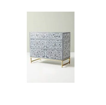 Handmade Bone Inlay Mother of Pearl Inlaid Drawer Side Table Bedroom Living Room for customized size Furniture