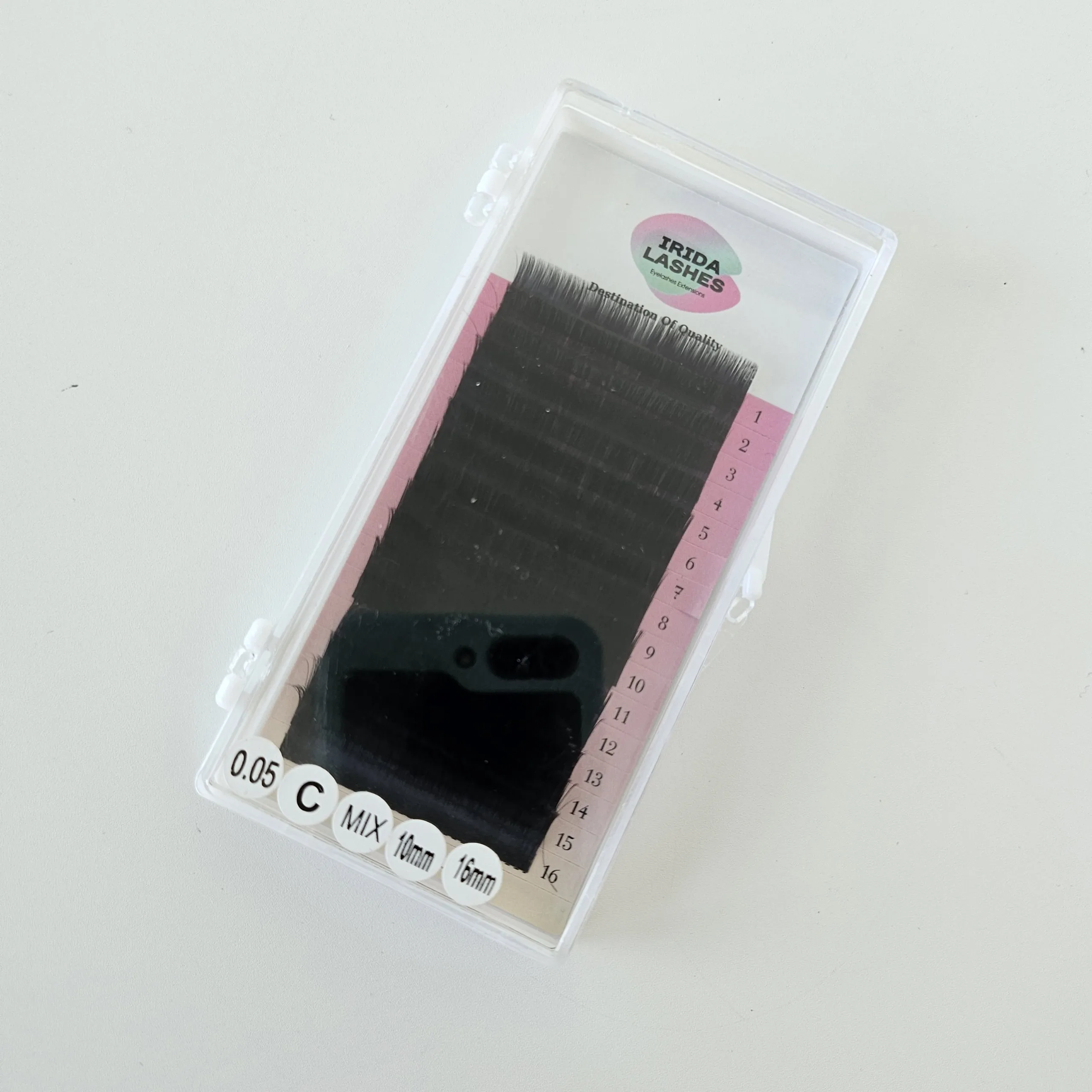 Iridalashes  Dark Mink Lash Trays Matte Black Faux Mink Lash Extensions Volume Trays Wholesale Fluffy Individual Lashes