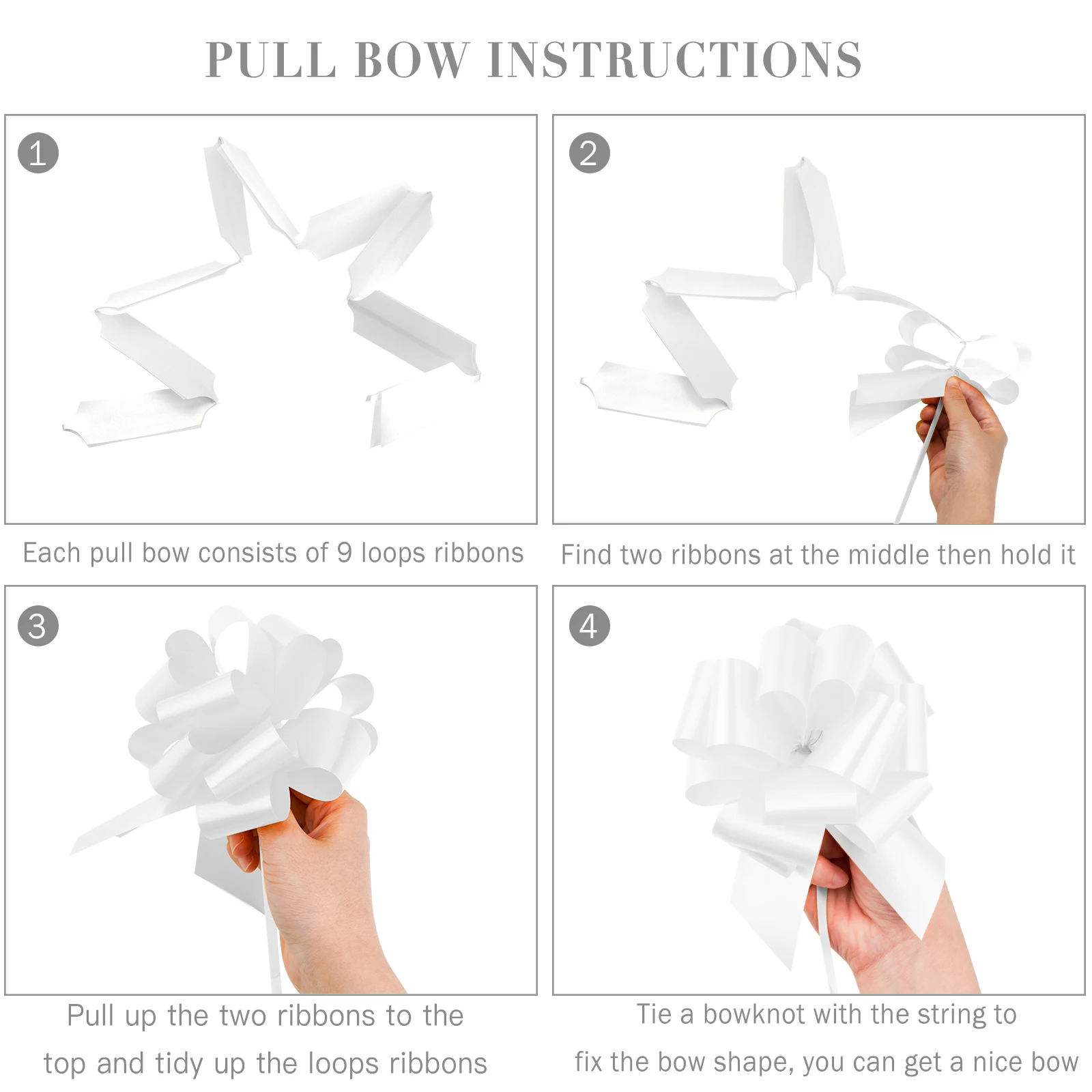 Cheap flower wrapping pp pull ribbon bows wedding car decoration pull bow holiday party Pull String Bow