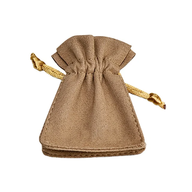Wholesale Custom Gift Pouch Drawstring Bag Bolsas De Terciopelo Green Small Fabric Leather Suede Ring Pouch