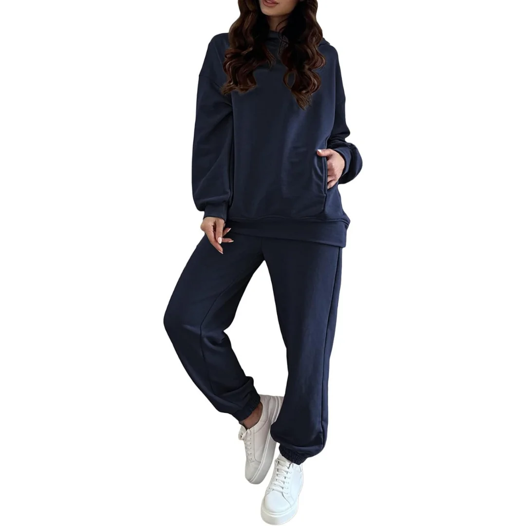 Custom Logo Women Unisex Hot Selling Casual Wear Loose Fit Oversized Tracksuits For Ladies With Baggy Trouser
