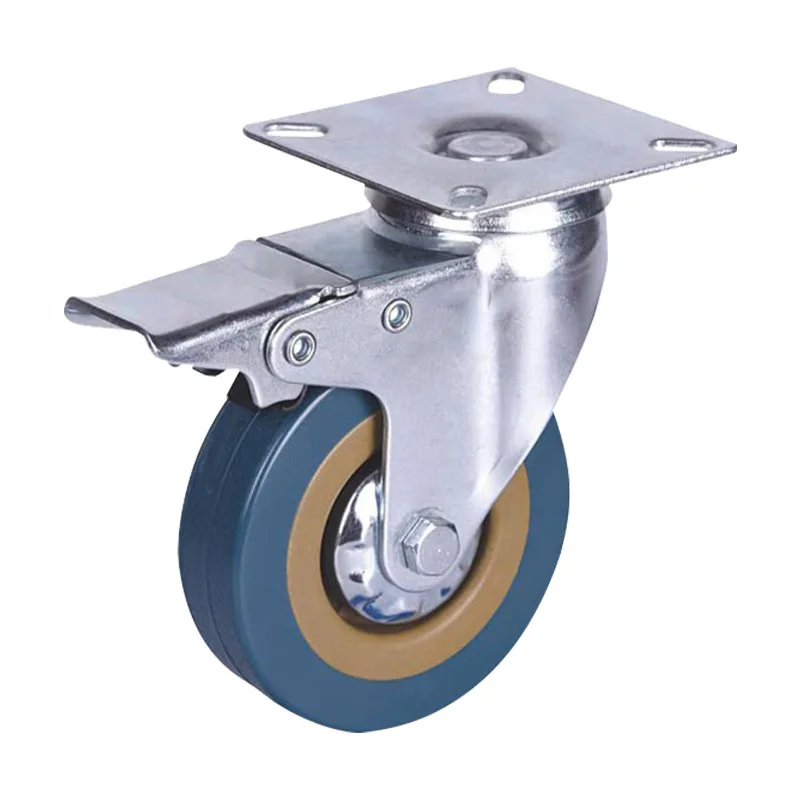 Stem Casters Heavy Duty Wheels with Brakes Swivel Scaffolding Wheels  Metro Shelving Wheels Non-Marking Grip Ring Casters