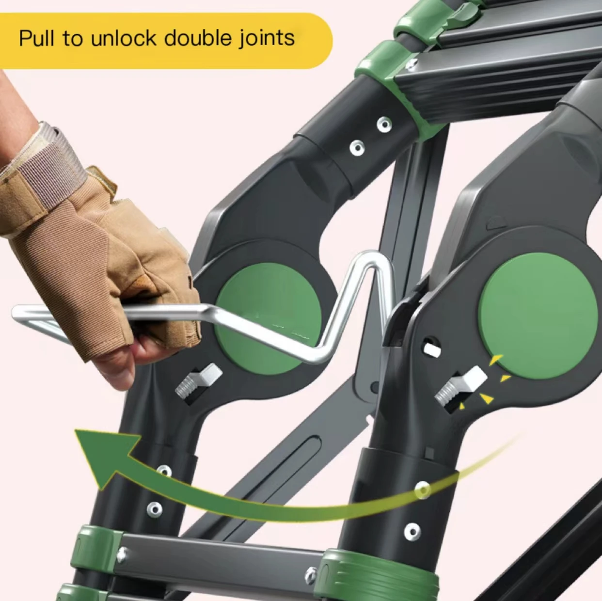 Telescopic folding ladder extended aluminum alloy herringbone ladder, portable multi-purpose ladder rack