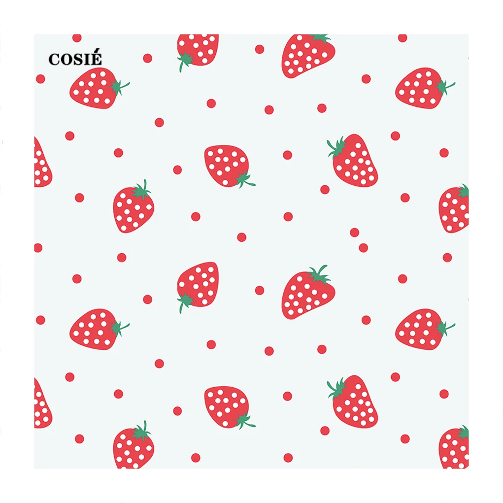 No Moq 250g 95%Bamboor 5%Spandex Digital Printed Designer Cute Strawberry Pattern Organic Bamboo Jersey Fabric For Baby Cloth