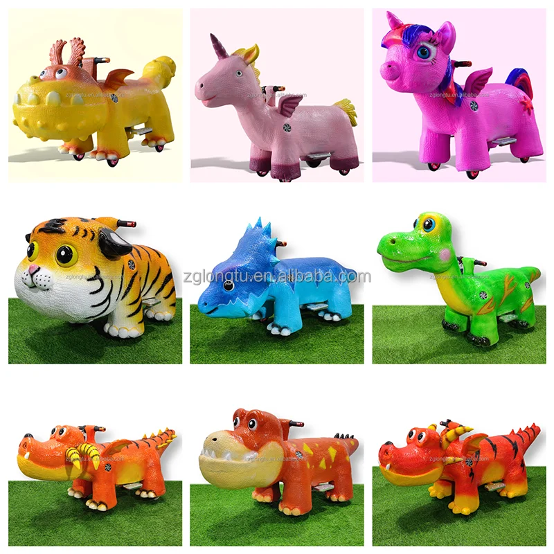 Luna park jurassic outdoor amusement park equipment children kidie rides