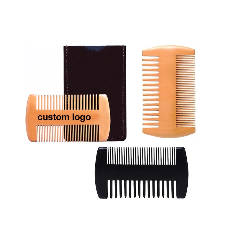 cheap eco friendly gifts for men small wood custom logo wooden beard comb