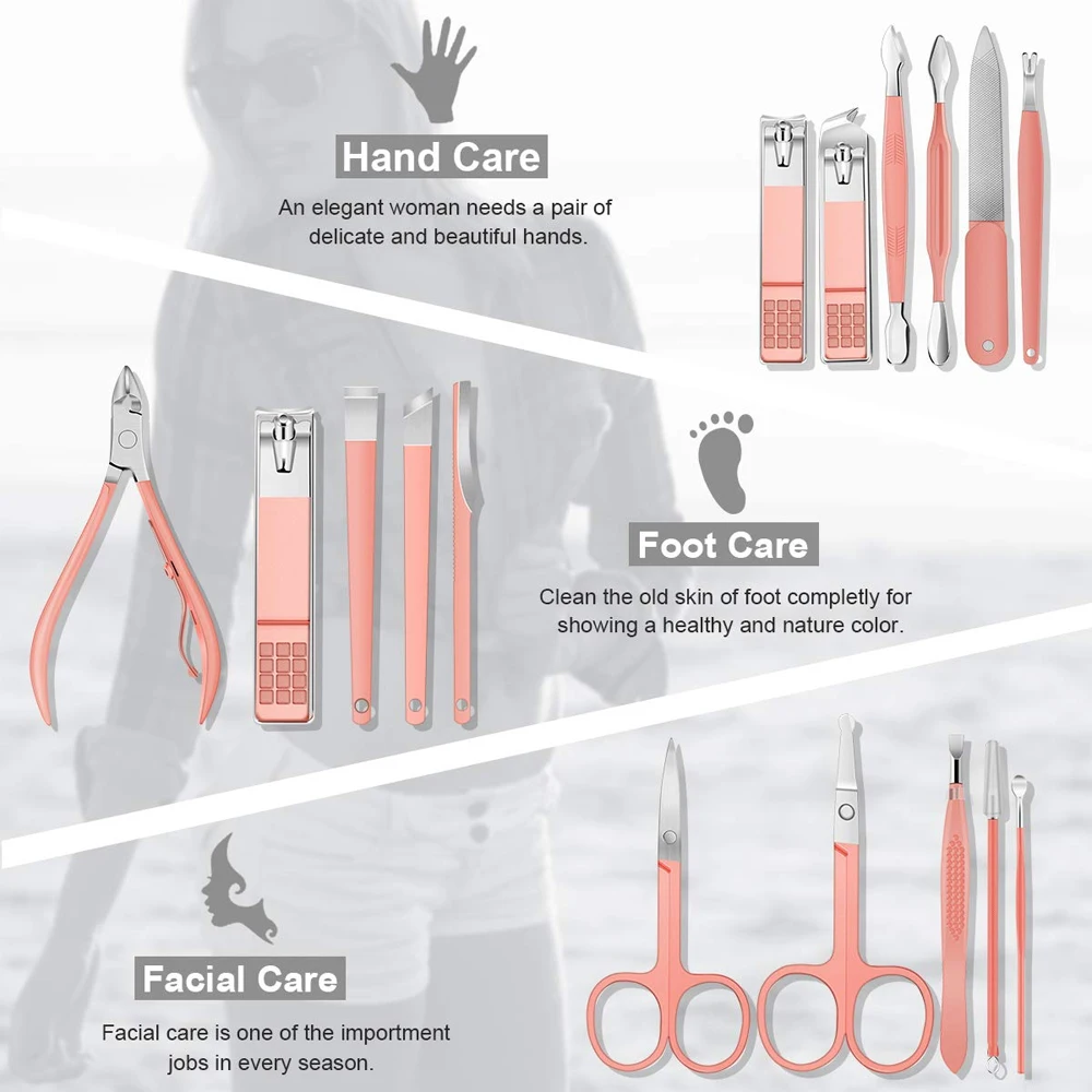 Ladies Style Professional Design Manicure & Pedicure Set For Sale / Professional Wholesale Custom Logo Manicure & Pedicure Set