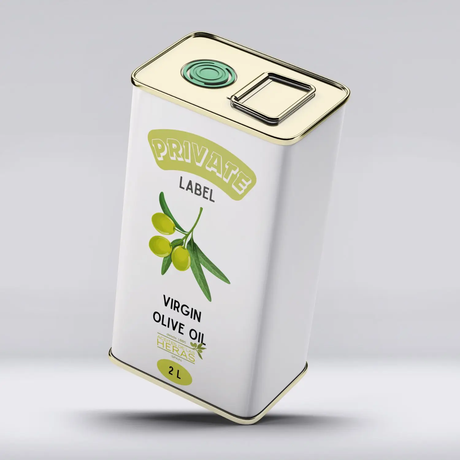 Private Label Virgin Olive Oil 2L Tin Spanish, First Cold Pressed for cooking and seasoning