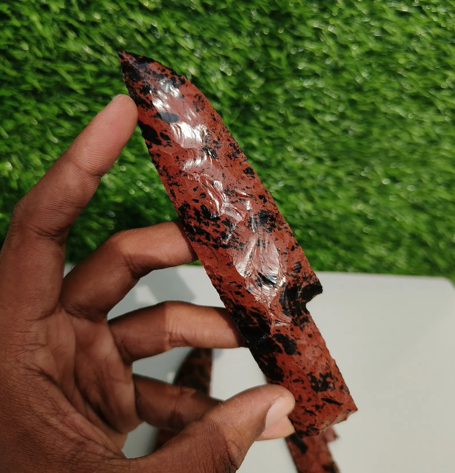 Mahogany Obsidian Knife Flint Kanpping Flaked Notched Fantasy Blade Wicca Gift Remove Negativity Knife Hand Carved Daggers