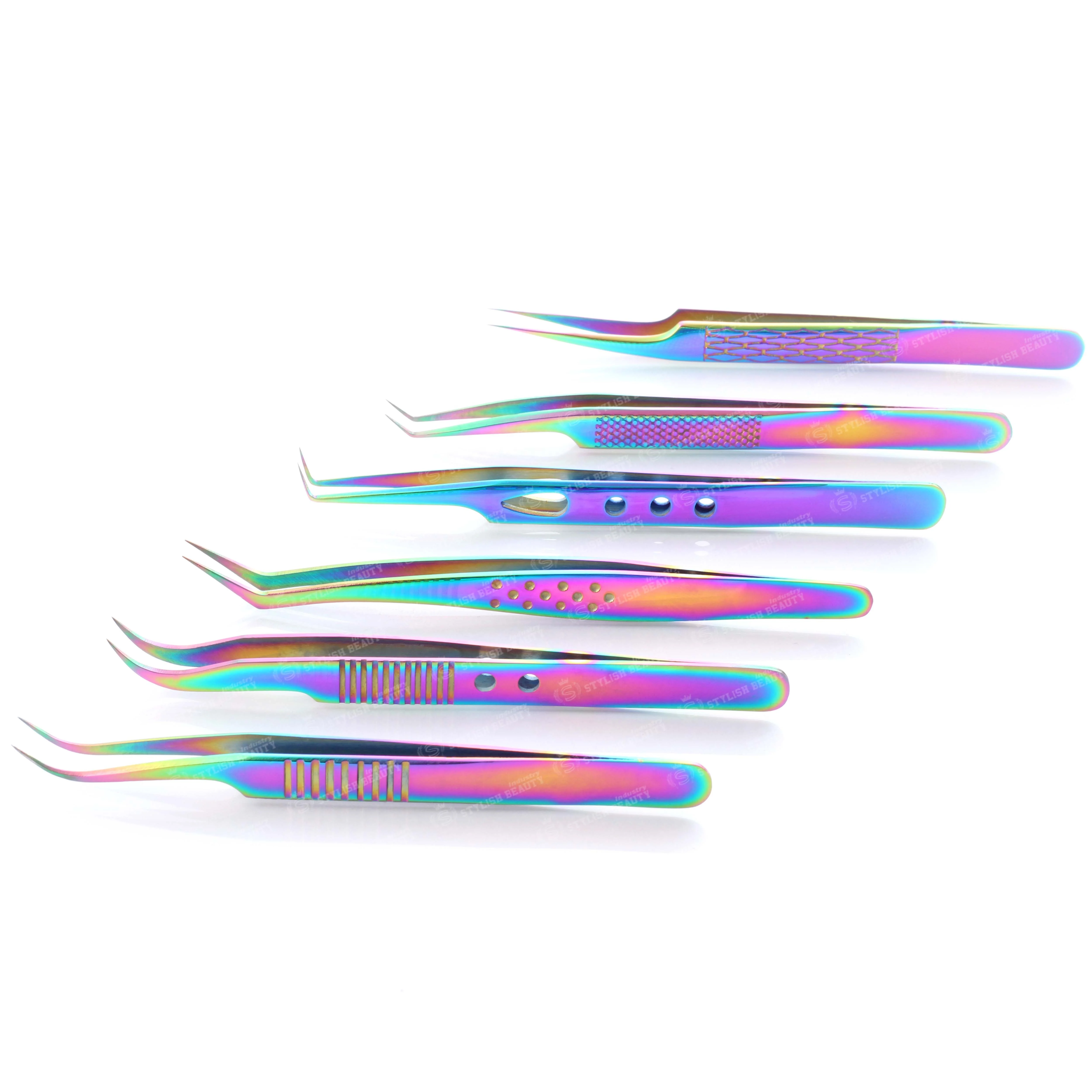 Wholesale High Quality Eyelash Extension Tweezers Light Weight Durable Japanese Stainless Steel Russian Volume Lash Tweezers